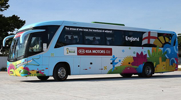 Autocar des Anglais pour le Mondial 2014 au Brsil