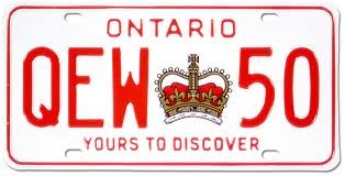 Plaque d'immatriculation de l'Ontario