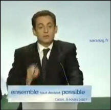 Nicolas Sarkozy à Caen, le 9 mars 2007