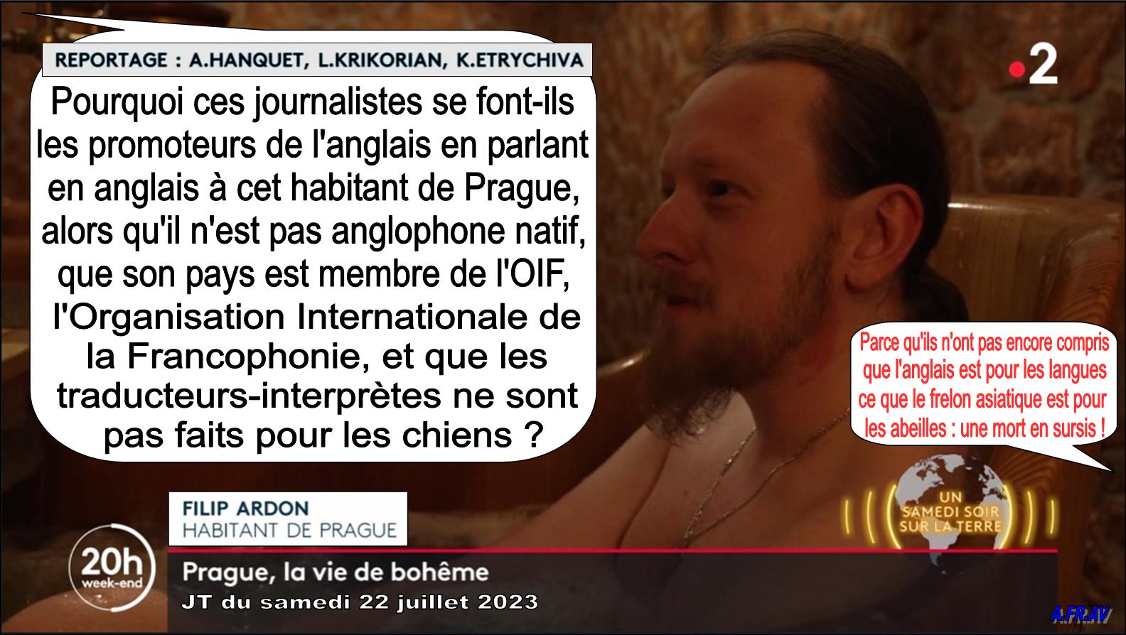 Anaïs Hanquet, Loup Krikorian, K. Etrychiva, reportage sur Prague, Filip Ardon, France 2, France Télévisions