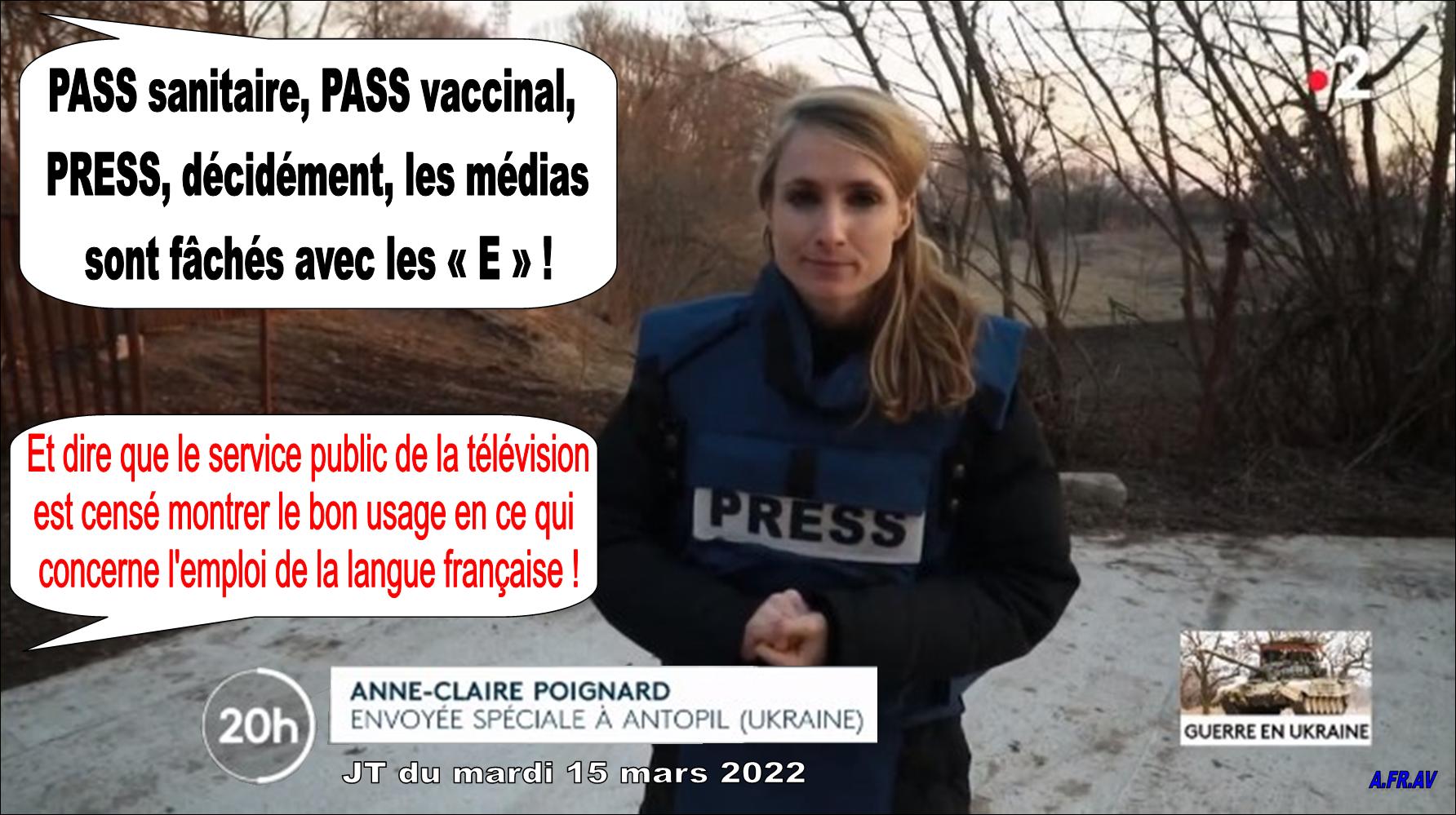Anne-Claire Poignard en Ukraine pour France 2, France télévisions, JT de 20h