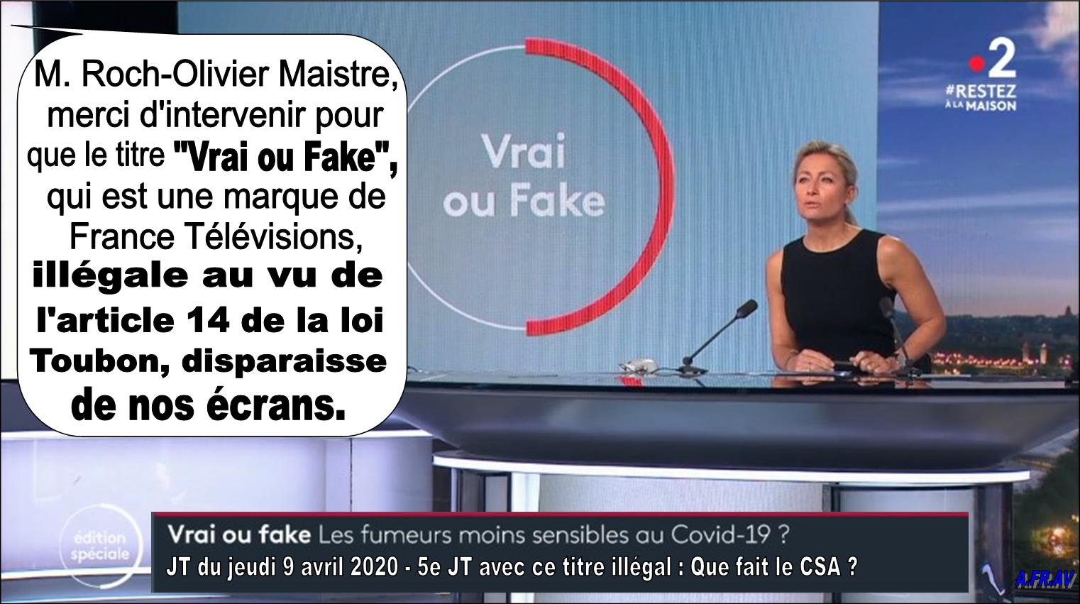 Anne-Sophie Lapix et le Vrai ou Fake de France Télévisions au JT de 20h de France 2