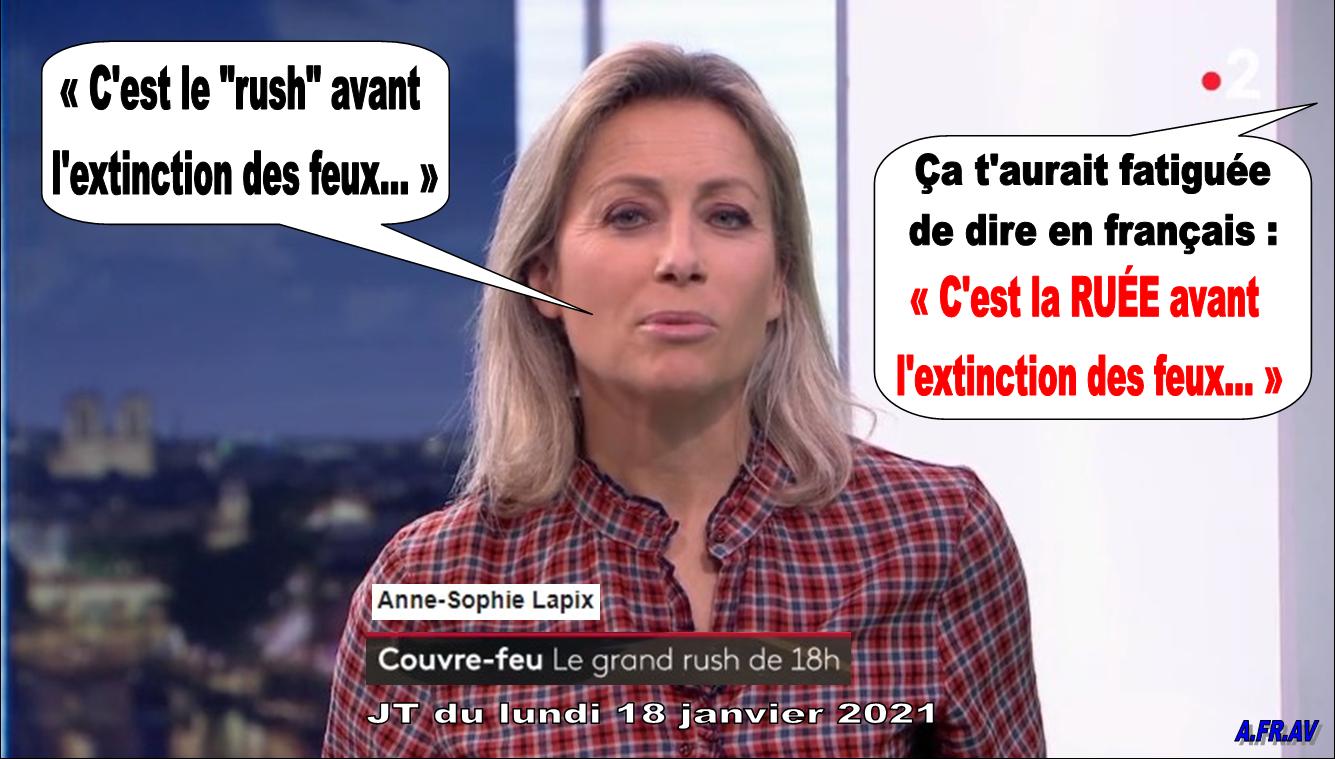 Anne-Sophie Lapix et le rush, France Télévisions, France 2