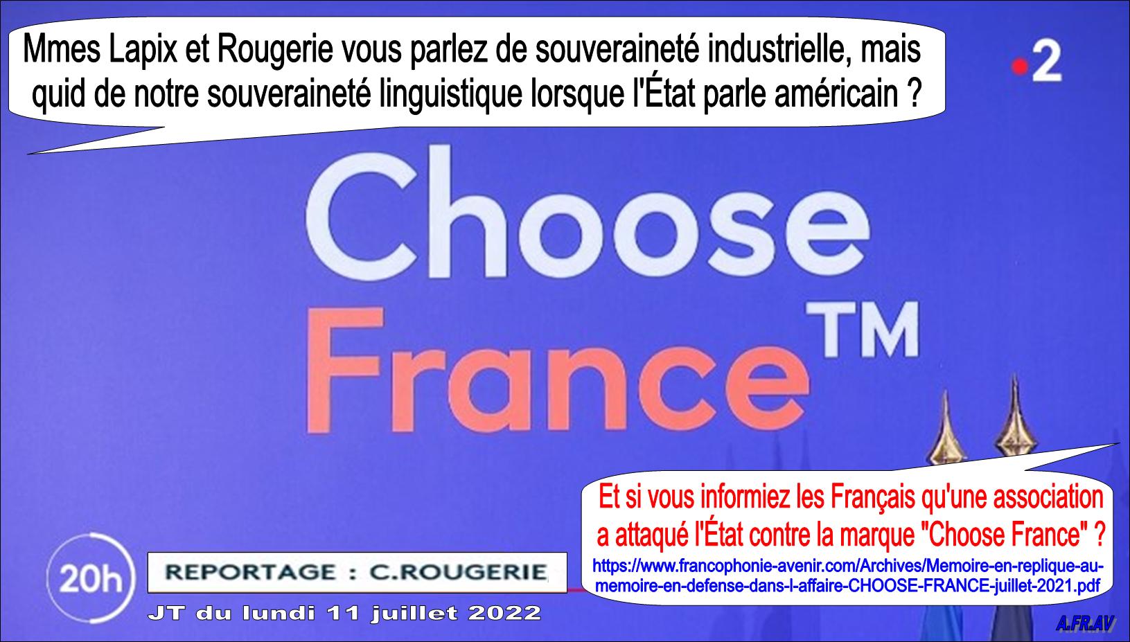 Anne-Sophie Lapix, Catherine Rougerie, Choose France, les journalistes et l'anglais, France Télévisions