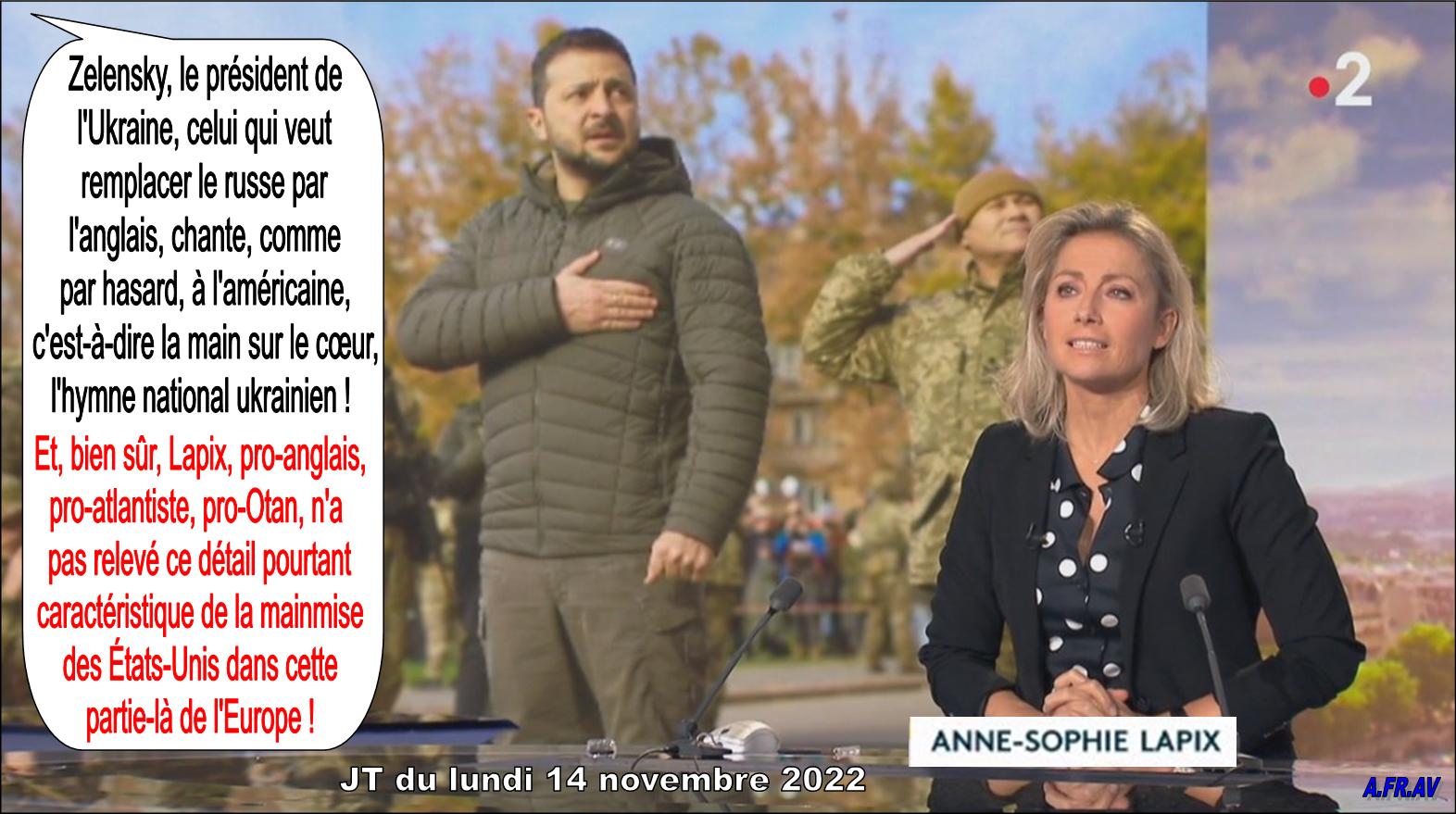 Anne-Sophie Lapix et Volodymyr Zelensky, France 2, France Télévisions