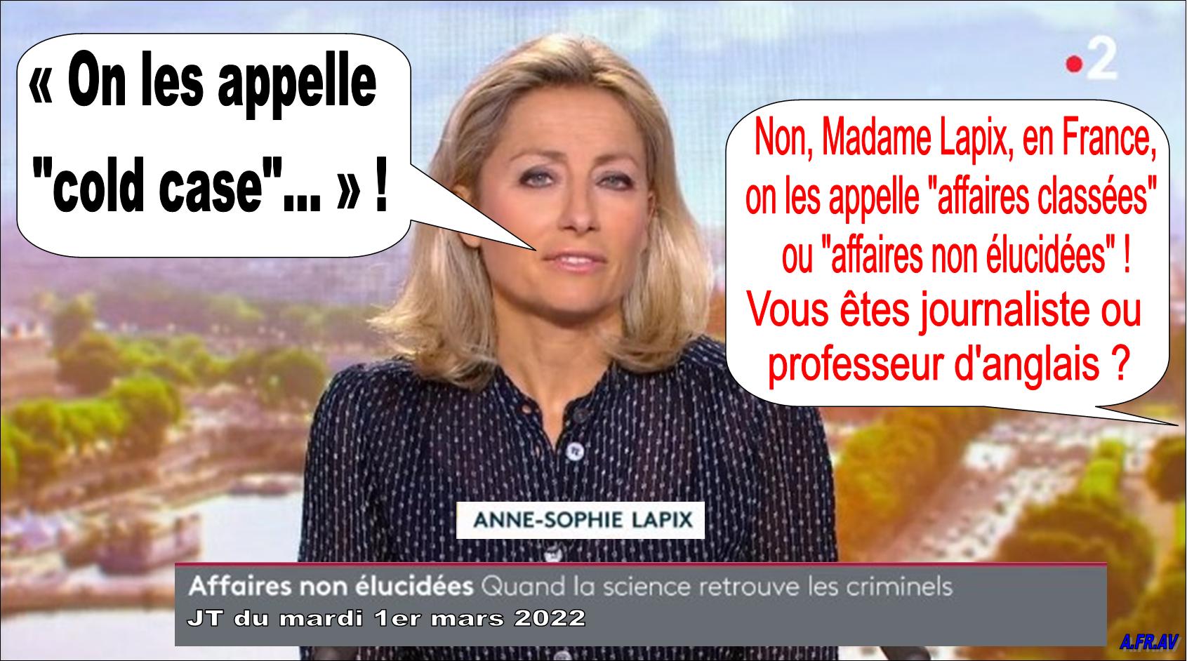 Anne-Sophie Lapix, affaires classées, cold-case, France-2 JT de 20h, France Télévisions