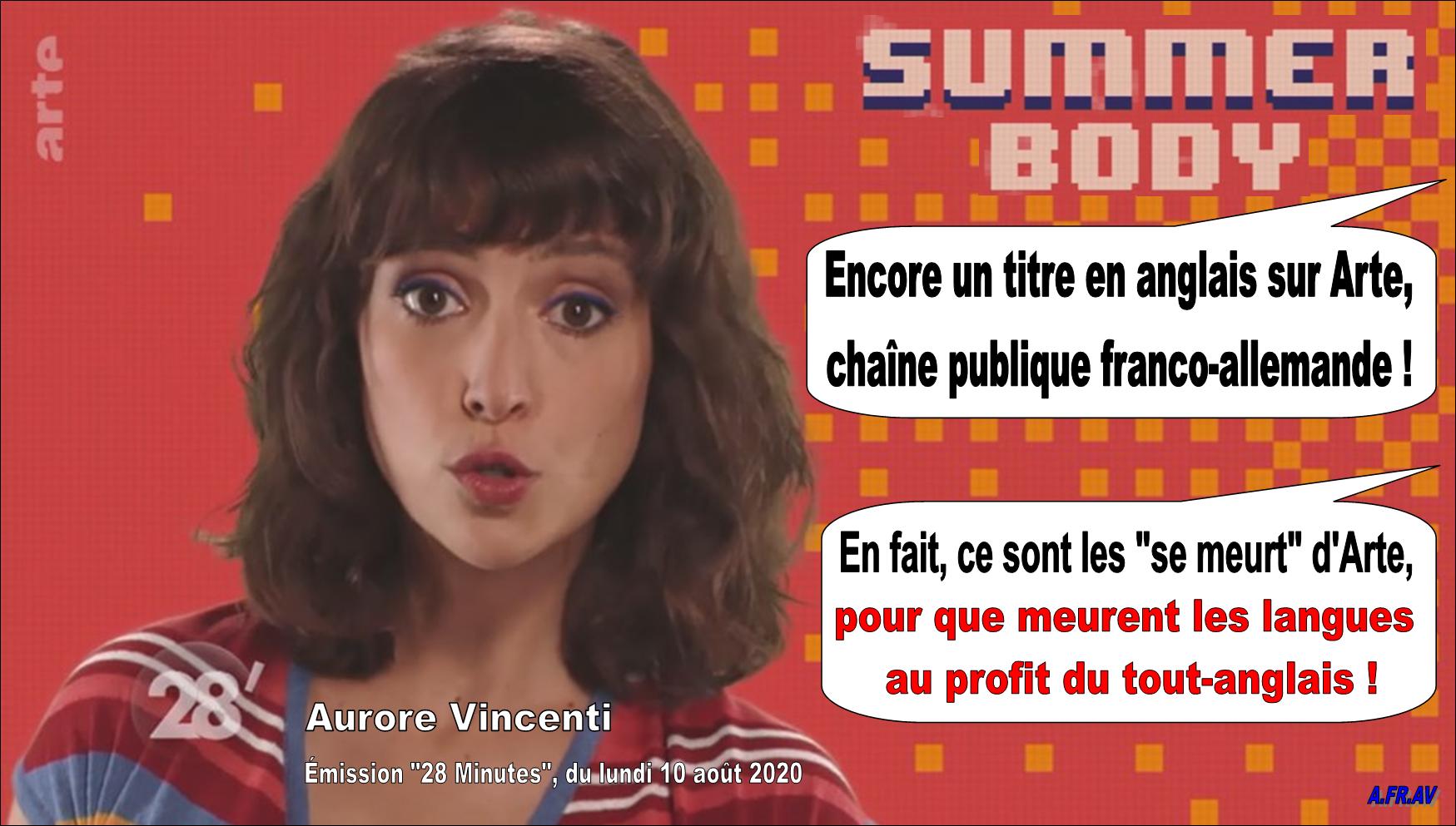 Arte Summer Body et Aurore Vincenti, linguiste, émission 28 Minutes