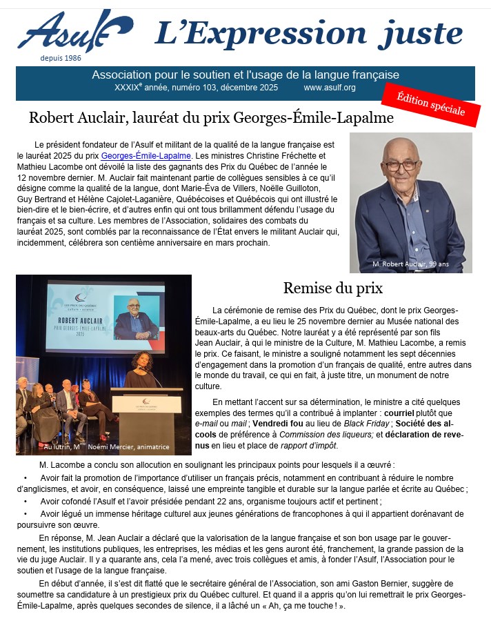 ASULF, Qu�bec, Robert Auclair