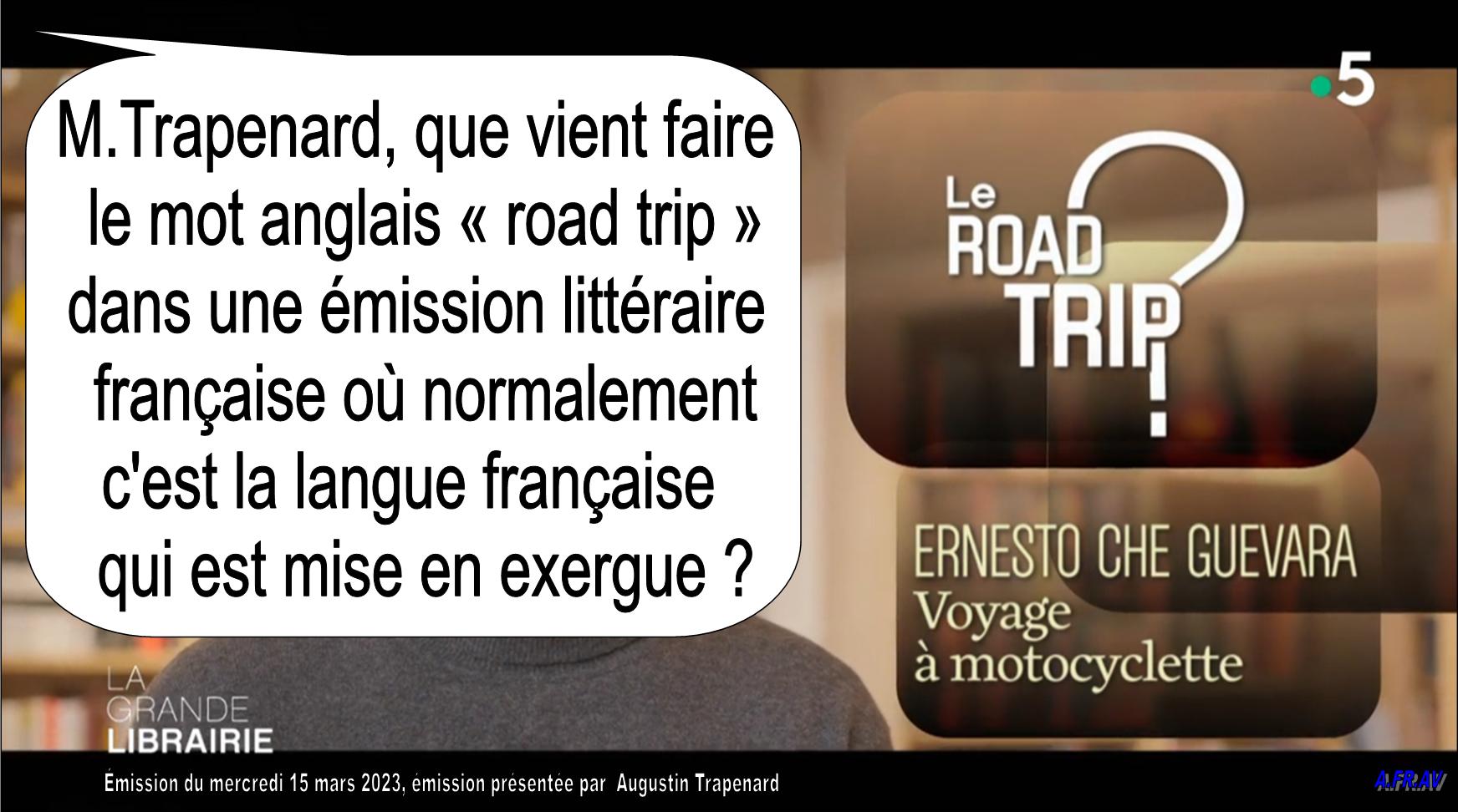 Augustin Trapenard, La Grande Librairie, les anglicismes et la langue française, France 5