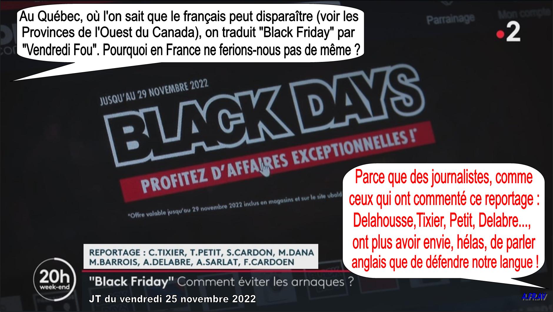 Black Friday, pas de Vendredi Fou sur France 2 au JT de 20h