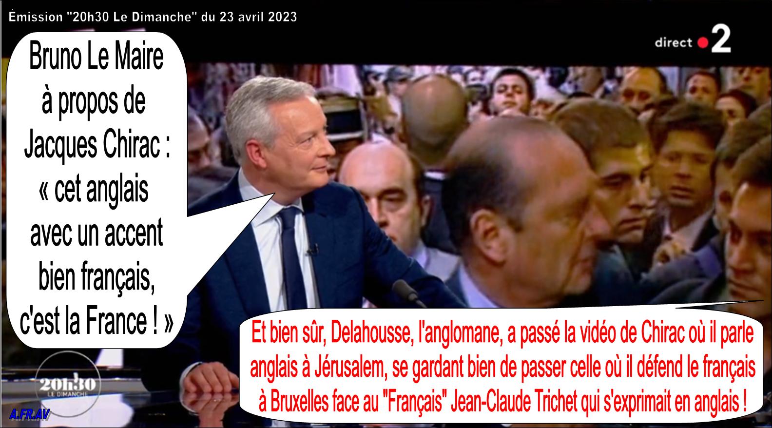 Bruno Le Maire chez Laurent Delahousse à propos de Jacques Chirac et de l'anglais