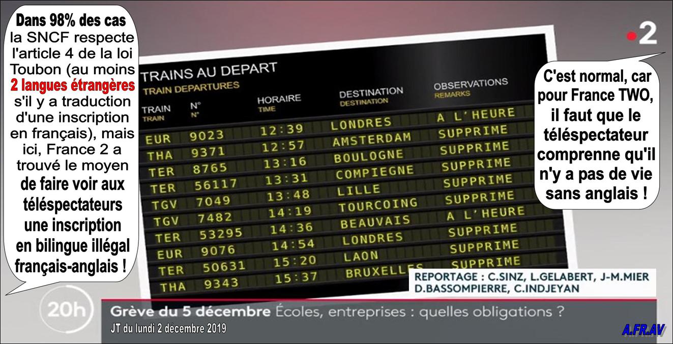 Caroline Sinz, le JT de 20h de France 2 et les panneaux de la SNCF