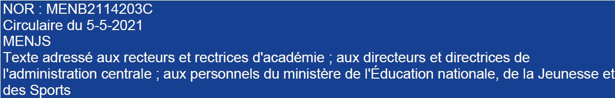 Circulaire du-5 mai 2021 du ministre Jean-Michel Blanquer proscrivant l'criture inclusive de l'enseignement