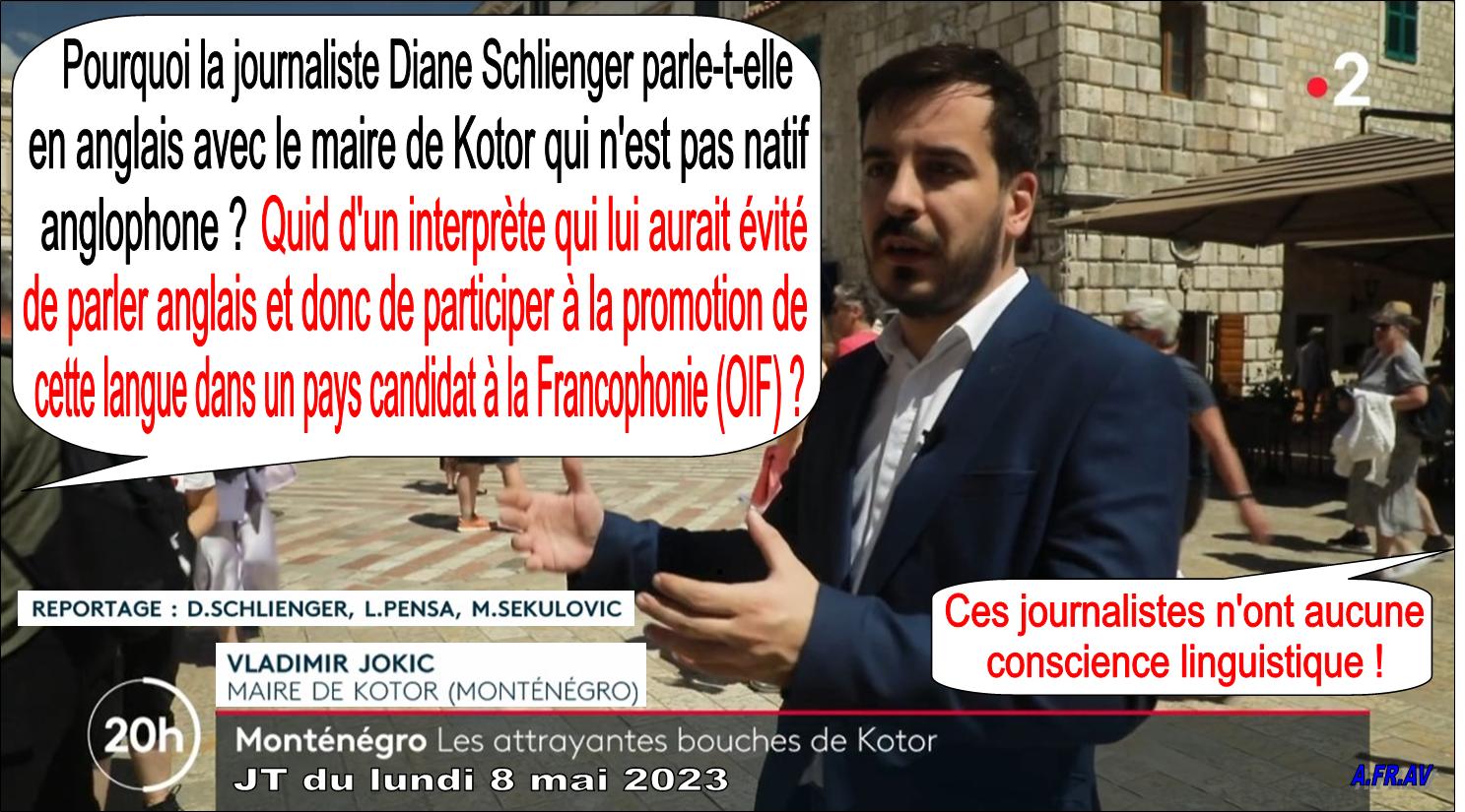 Diane Schlienger et Vladimir Jokic à Kotor dans le Monténégro, JT de 20h de France 2