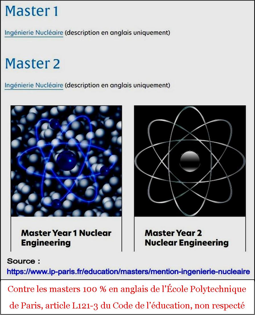 Ecole Polytechnique de Paris, masters tout en anglais et le non-respect de la loi Fioraso