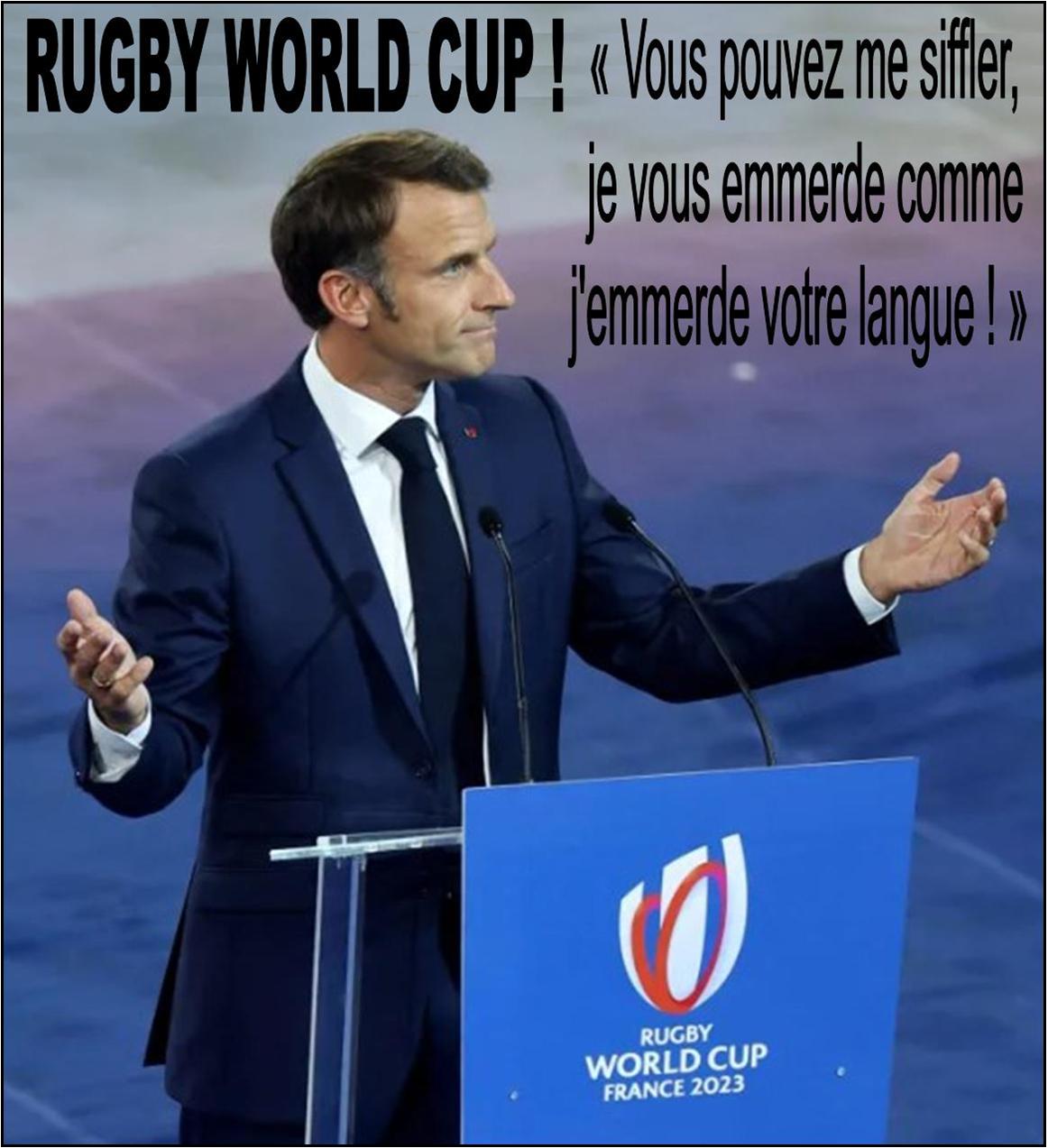 Emmanuel Macron siffl  la crmonie d'ouverture de la Coupe du Monde de Rugby en France