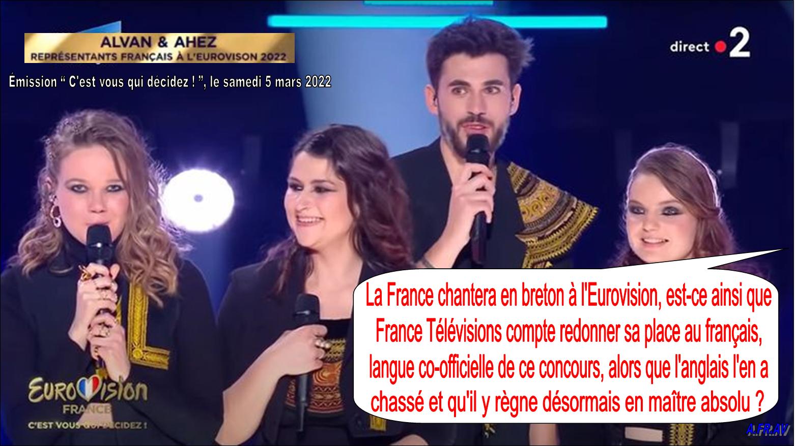 Eurovision- 2022, Alvan et Ahez, France 2, France Télévisions, Stéphane Bern.