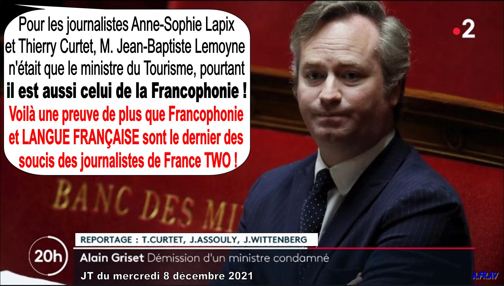 Jean-Baptiste Lemoyne, Thierry Curtet, Anne-Sophie Lapix, Francophonie et langue française au JT de 20h de France 2