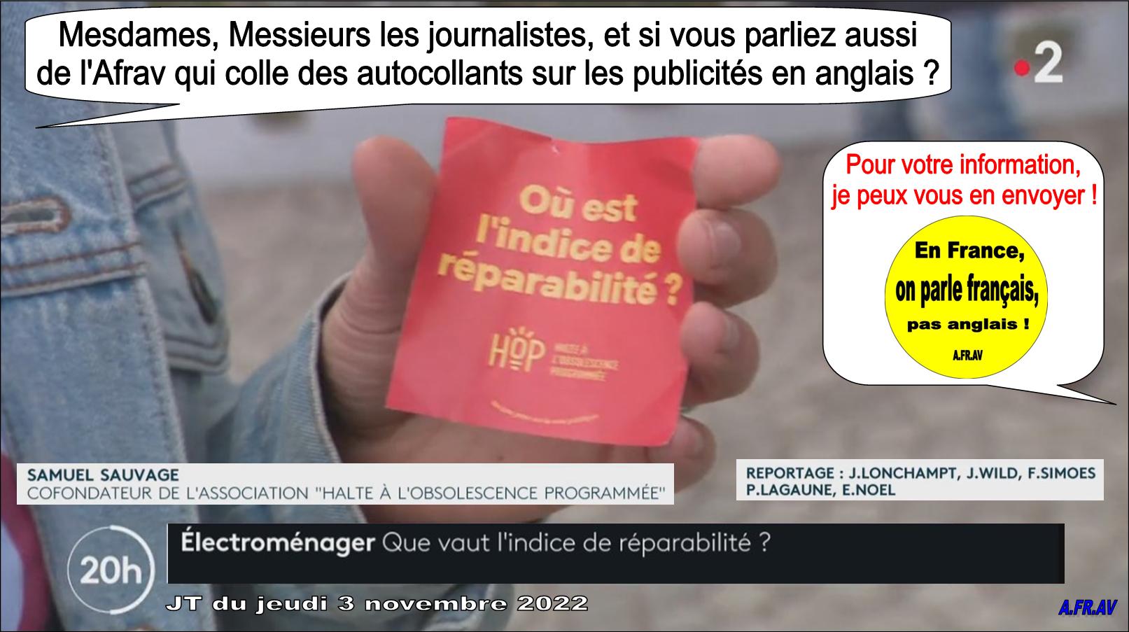 Jules Lonchampt, Francis simoes, Samuel Sauvage, indice de réparabilité, France2, France Télévisions