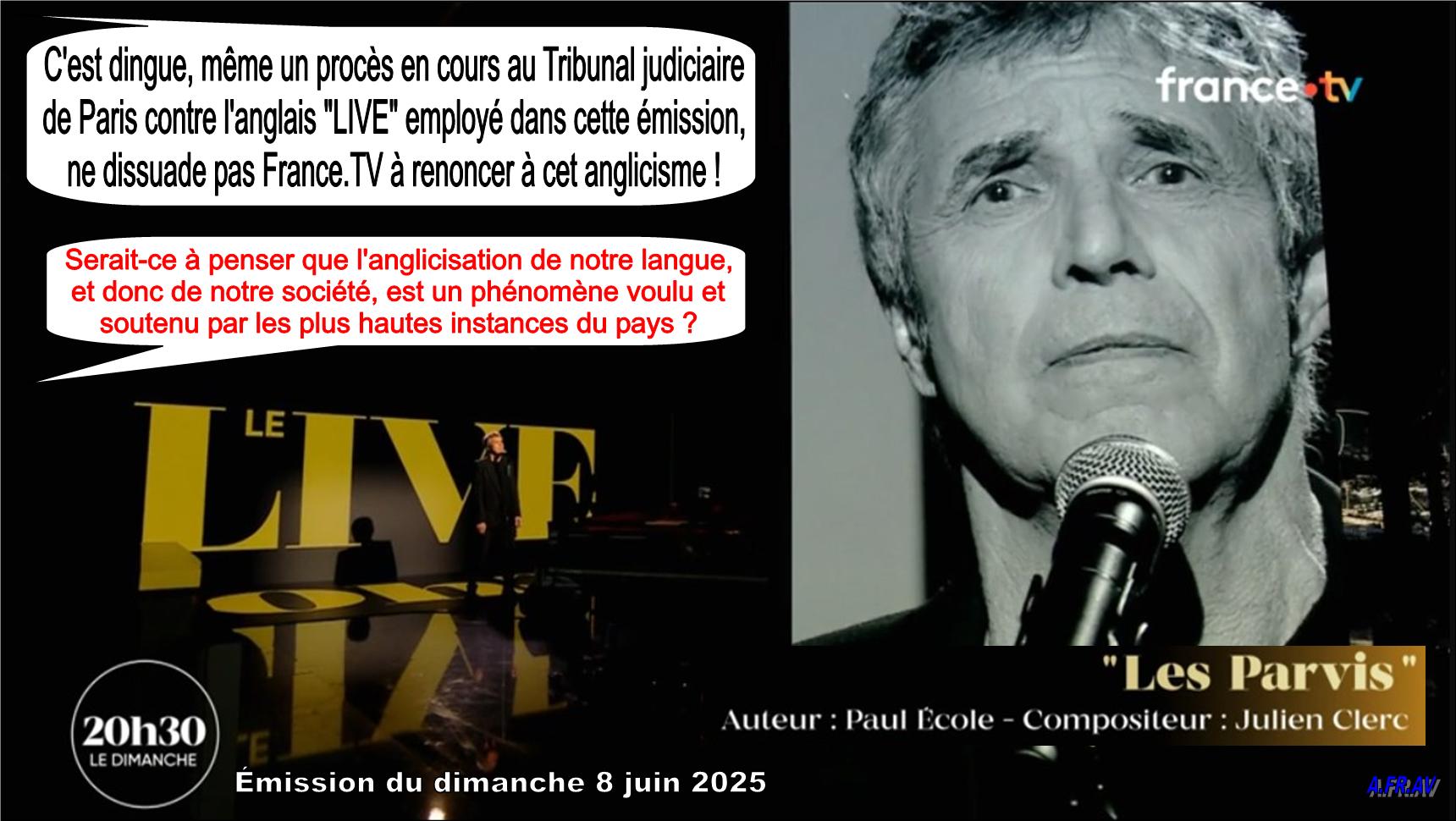 Julien Clerc, Laurent Delahousse, 20h30 le Dimanche, France 2, France T�l�visions