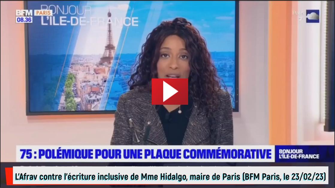 L'Afrav contre l'criture inclusive de Madame Anne Hidalgo, le maire de Paris