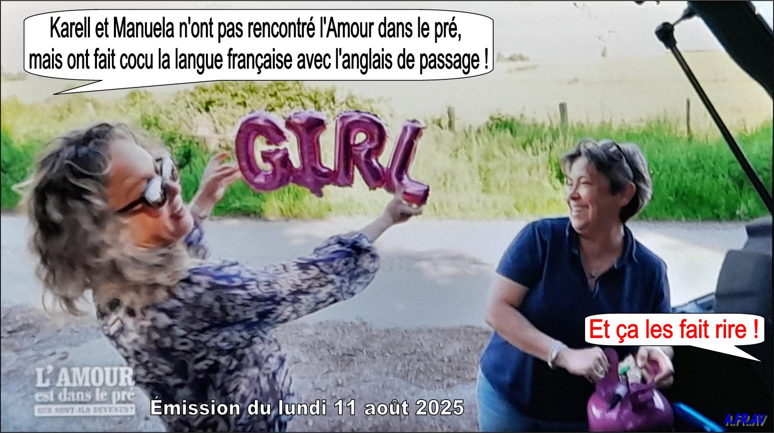 L'Amour est-dans le pré, Katell, Manuela, langue francaise, baby shower