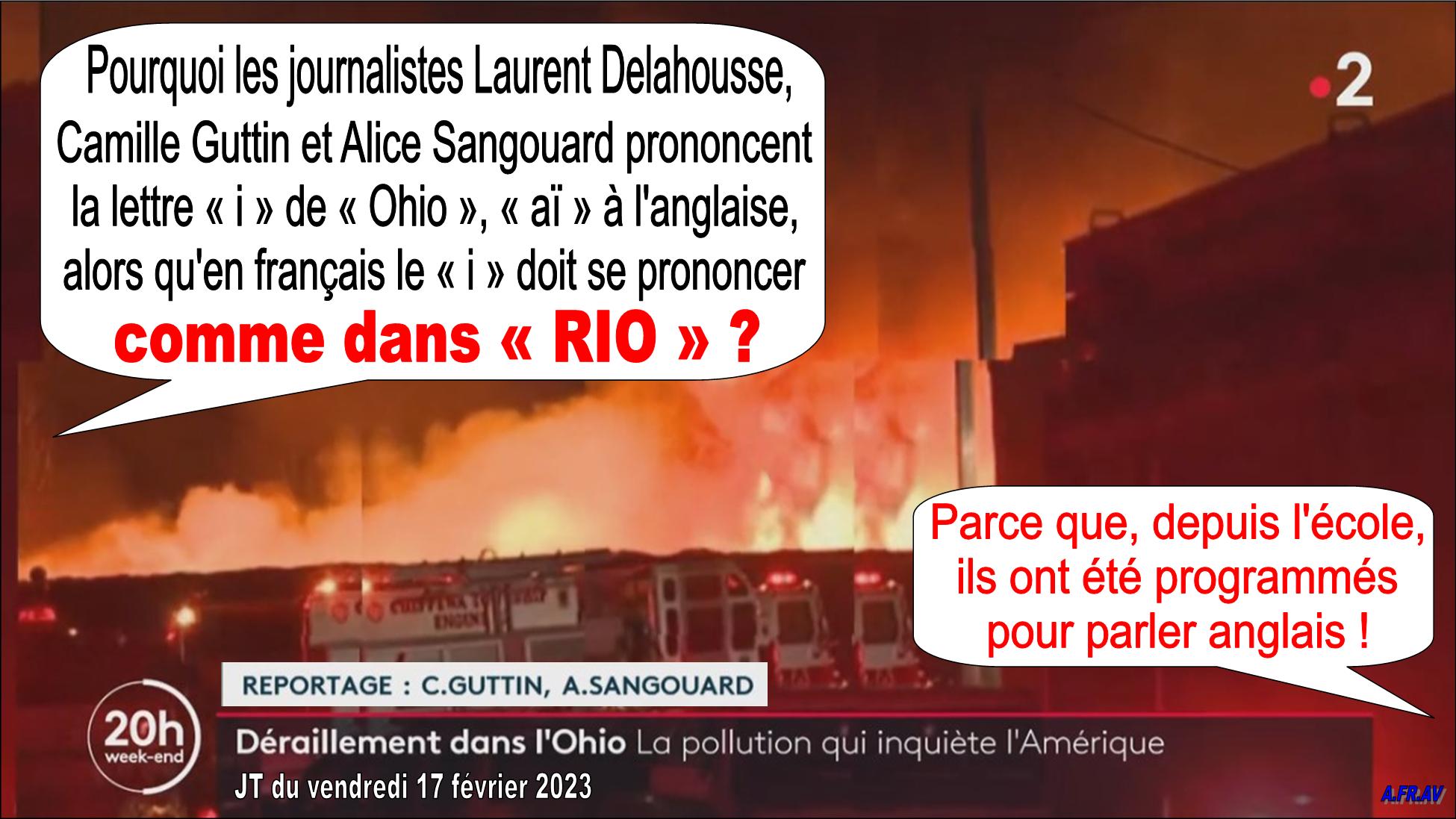 Laurent Delahousse, Camille Guttin, Alice Sangouard et la prononciation du mot Ohio, France 2, JT de 20h