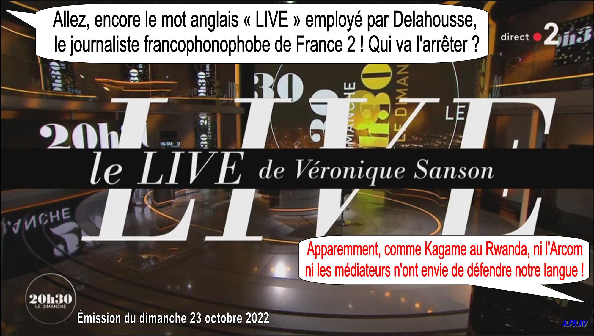 Laurent Delahousse, Véronique Samson, 20h30 Le Dimanche, chanson en direct, France 2