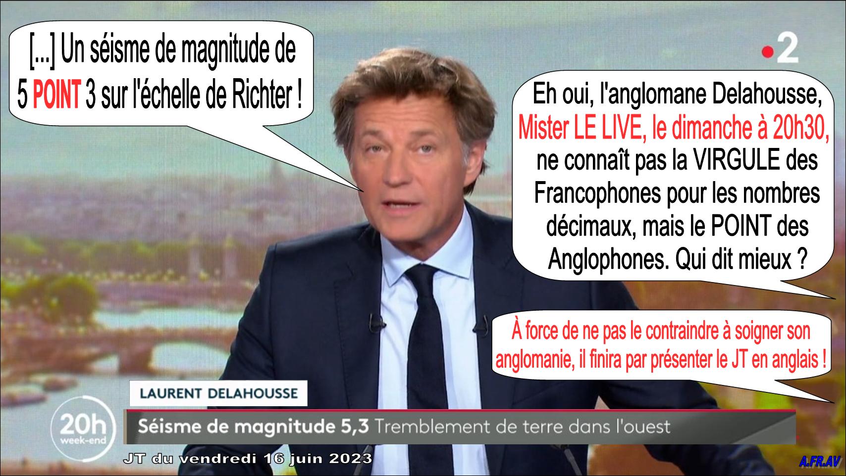 Laurent Delahousse et les nombres décimaux, JT de 20h, France 2