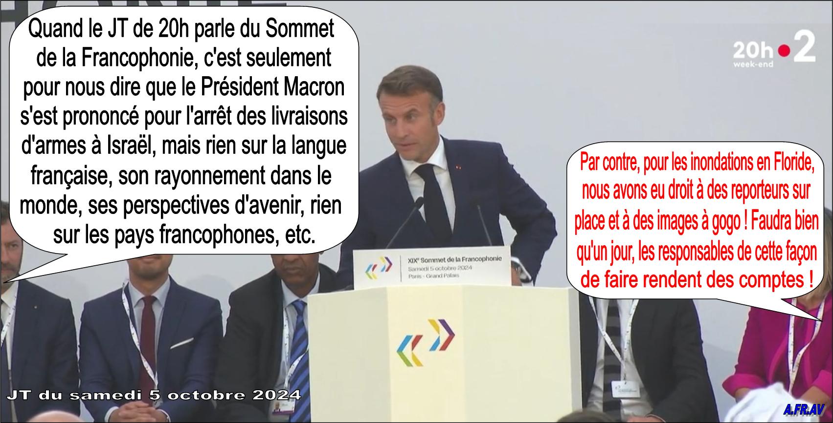 Le Sommet de la Francophonie, Villers-Cotterêts, Paris, journal télévisé de 20h de France 2