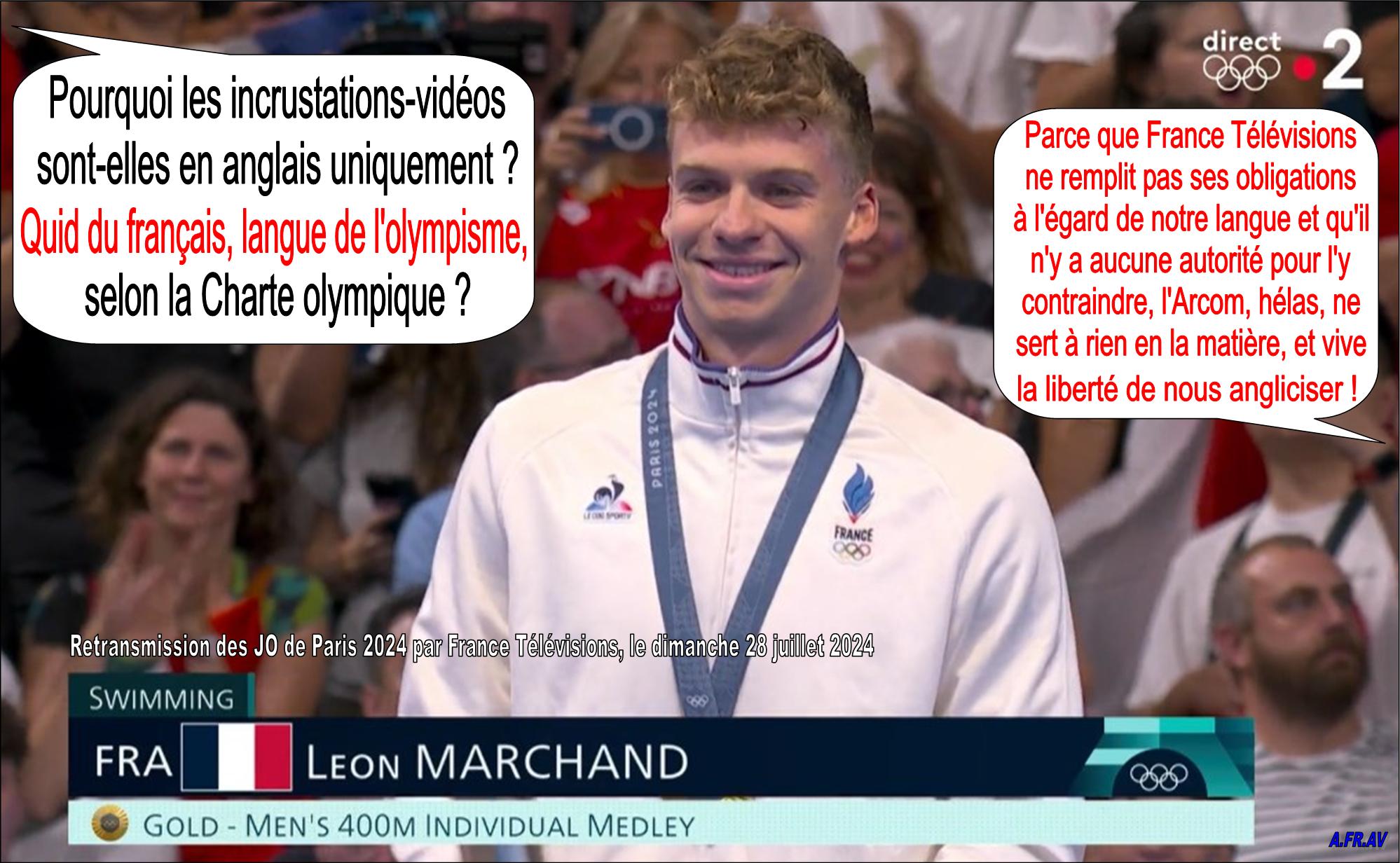 /Leon Marchand médaille d'Or aux Jeux olympiques de Paris sur France 2, France Télévisions