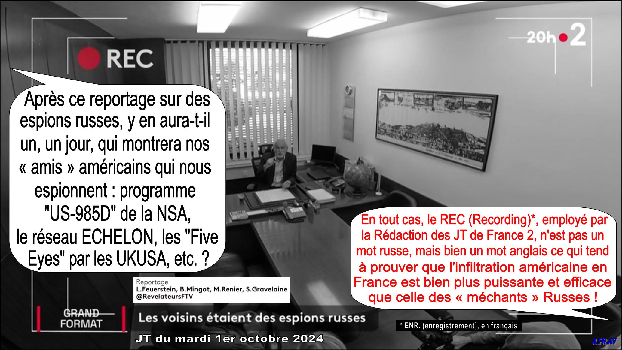 Lionel FEUERSTEIN, Bénédicte Mingot, Matthieu Rénier, espionnage russe, JT de France 2