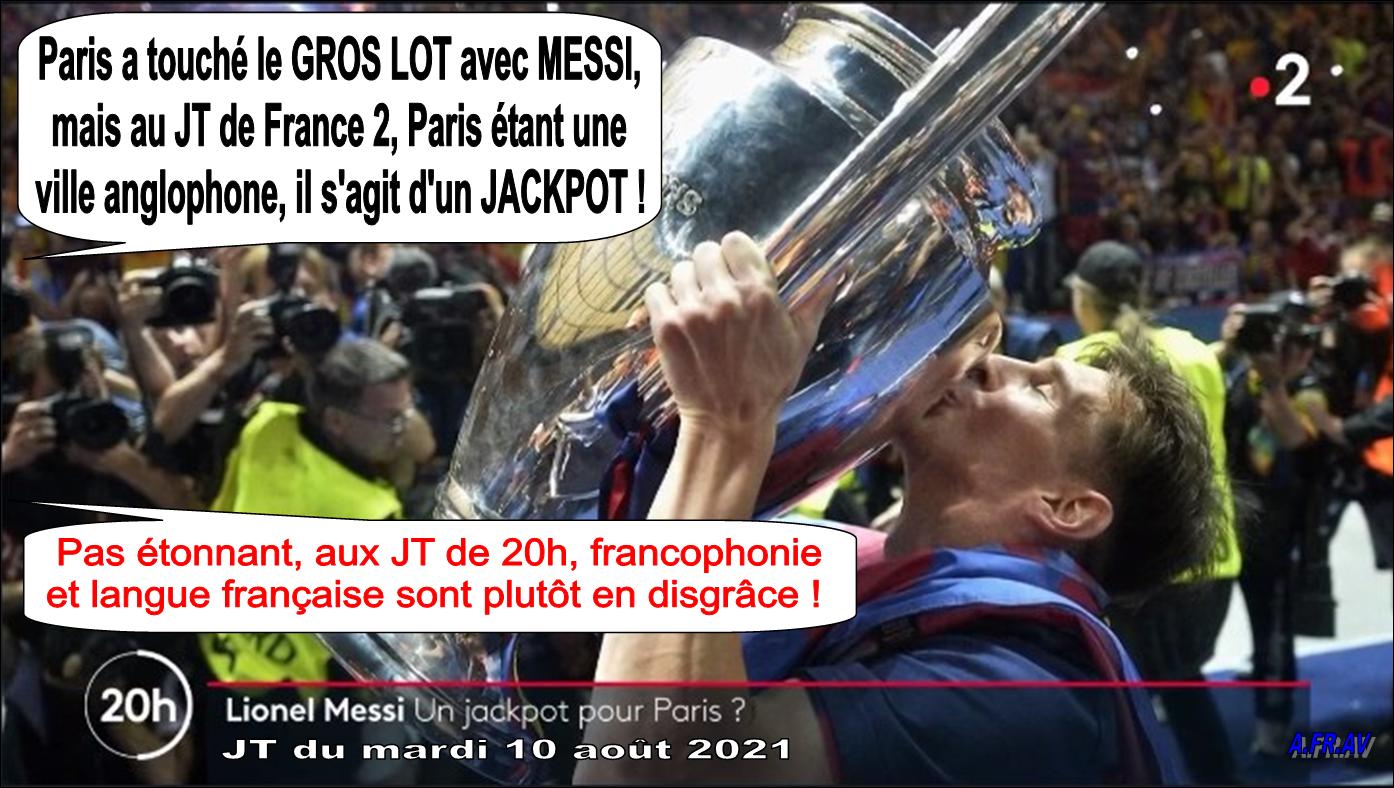 Lionel Messi à Paris au JT de 20h de France 2