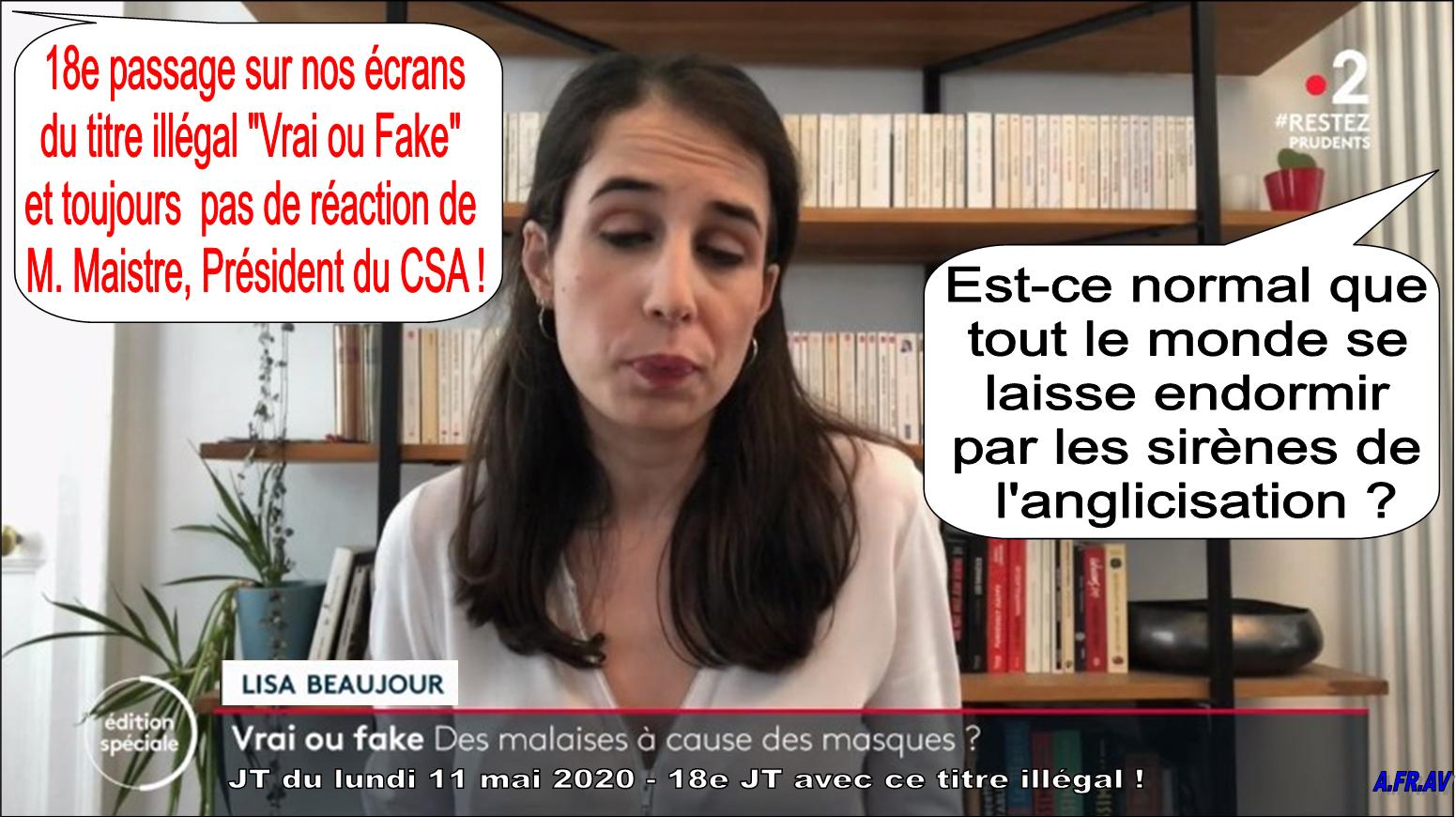 Lisa Beaujour et le Vrai ou Fake de France Télévisions au 20h de France-2