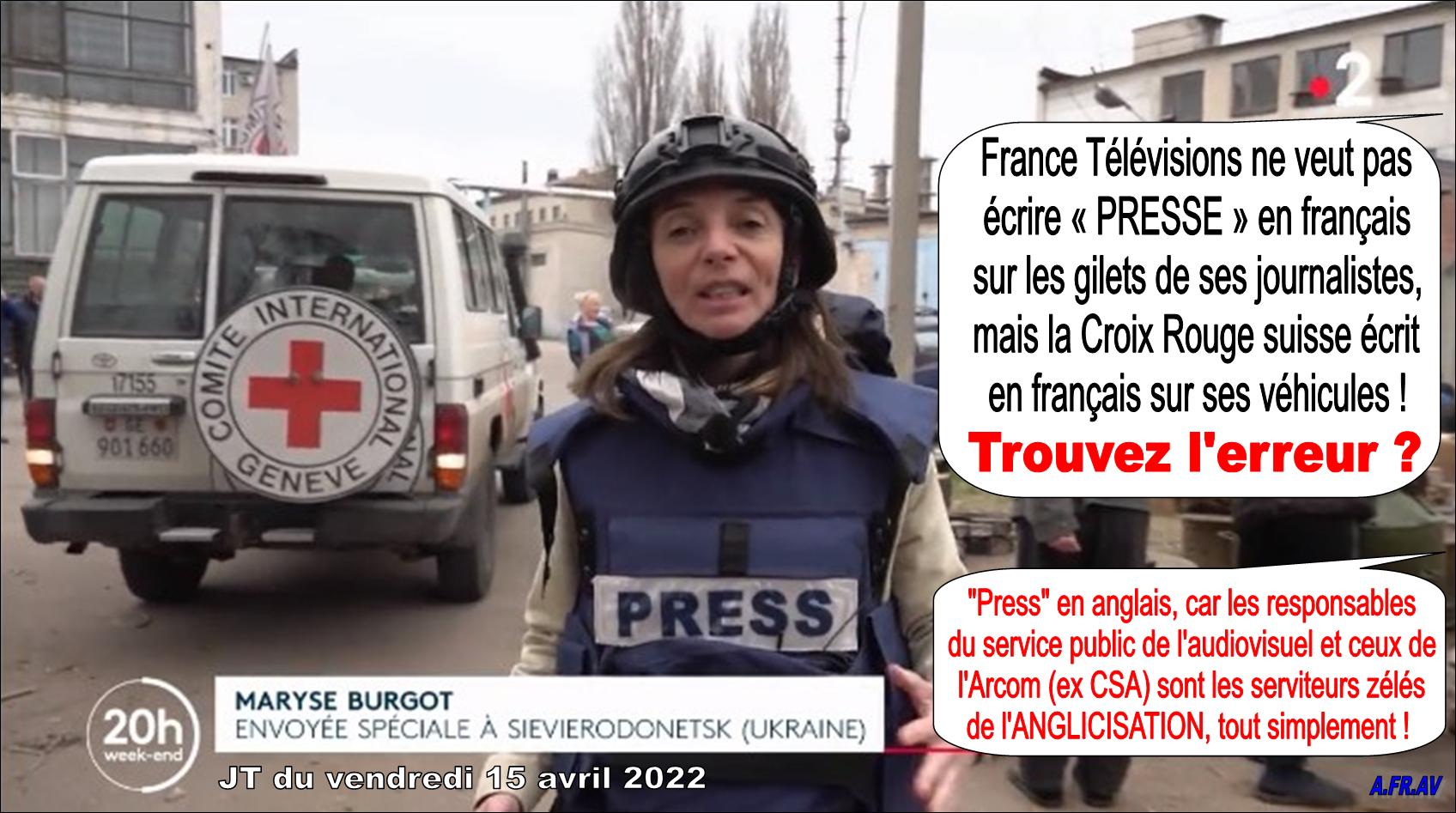 Maryse Burgot et le Comité International de la Croix Rouge en Ukraine au JT de 20h France 2