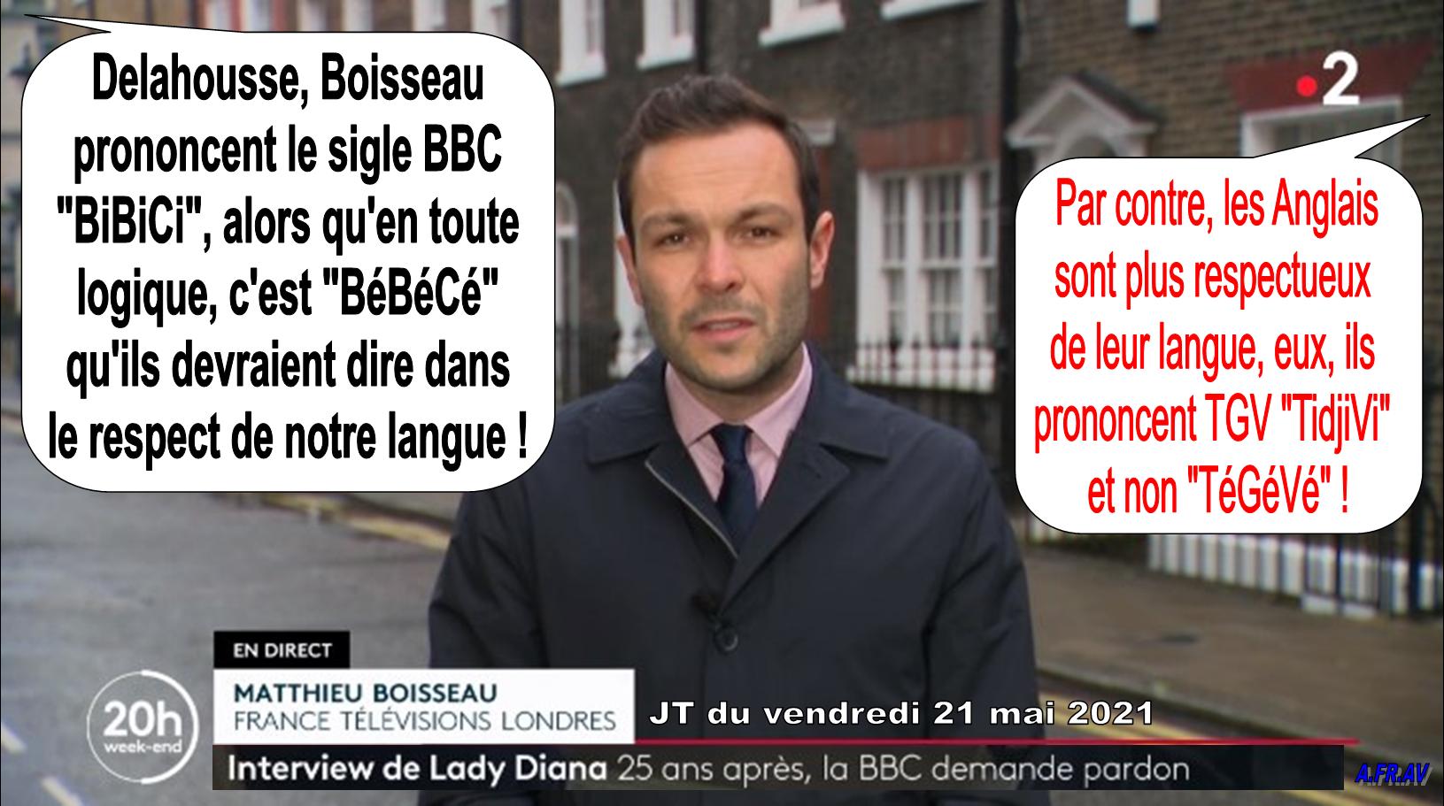 Matthieu Boisseau, Laurent Delahousse et la BBC au 20h de France 2