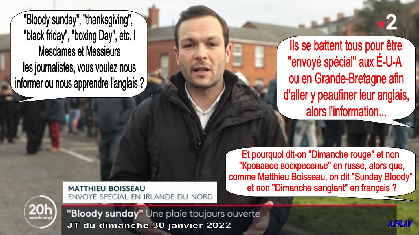 Matthieu Boisseau et le Bloody Sunday, France 2, France Télévisions
