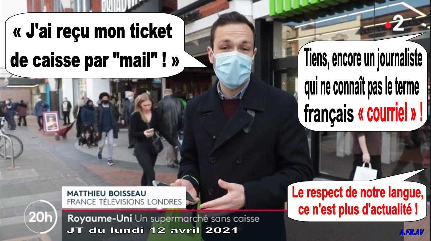 Matthieu Boisseau et le courriel au 20h de France 2