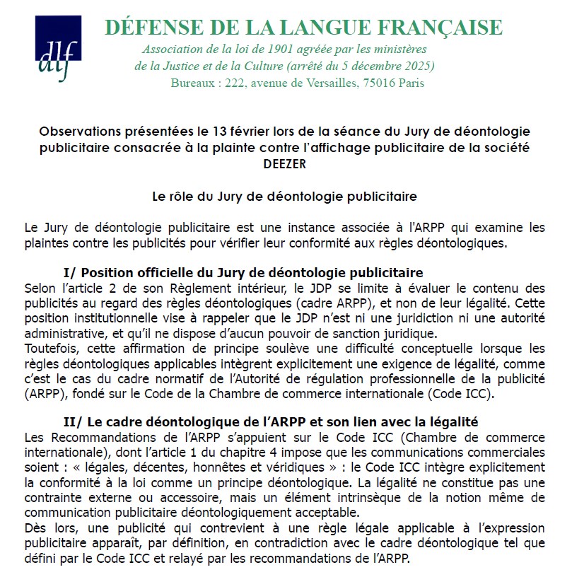 avis, Jury de D�ontologie Publicitaire, JDP