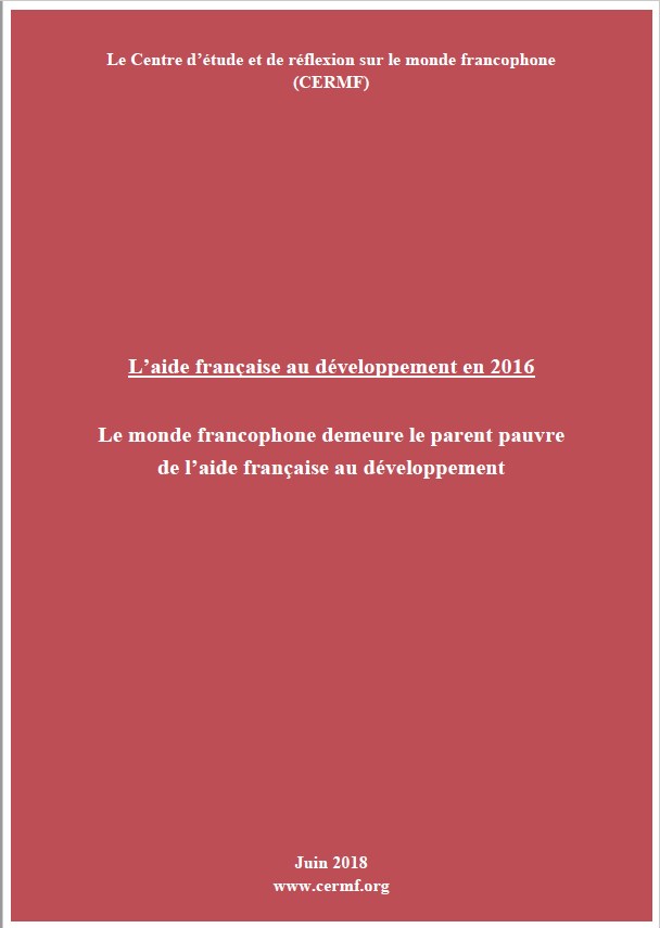 Rapport du CERMF sur l'aide francaise publique au developpement annee 2018