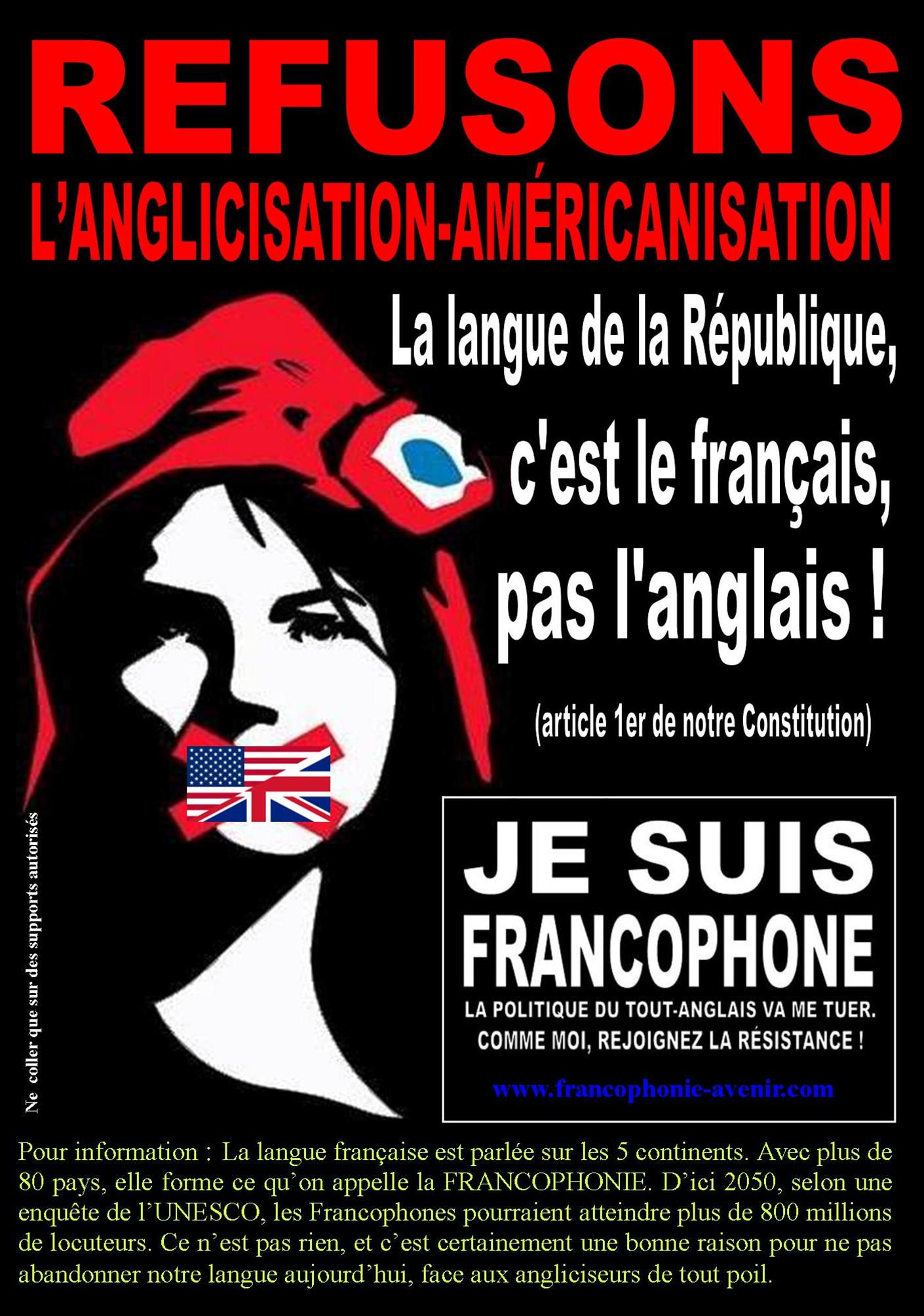 Refusons l'anglicisation-americanisation de la France
