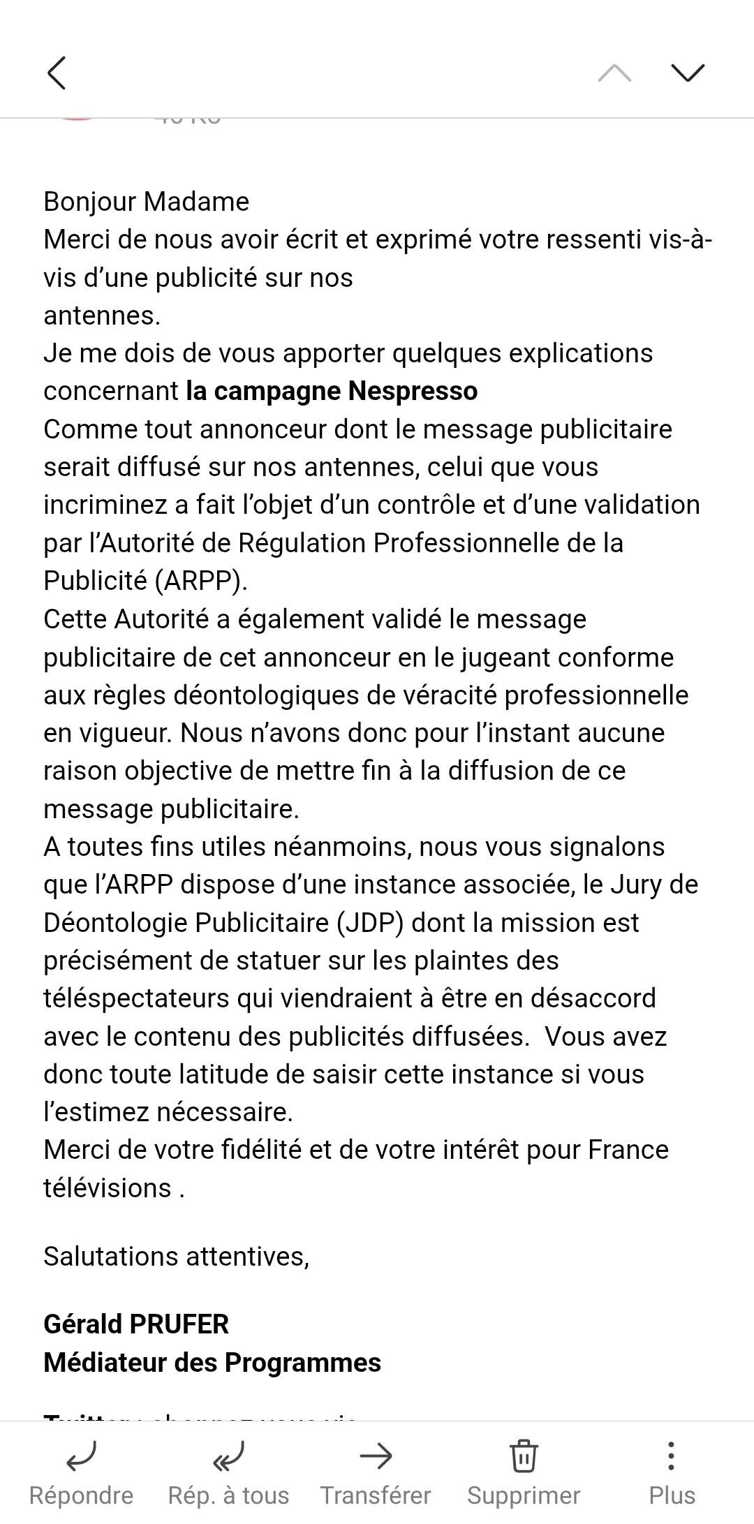 G�rald Prufer, m�diateur, France T�l�visions, France.TV