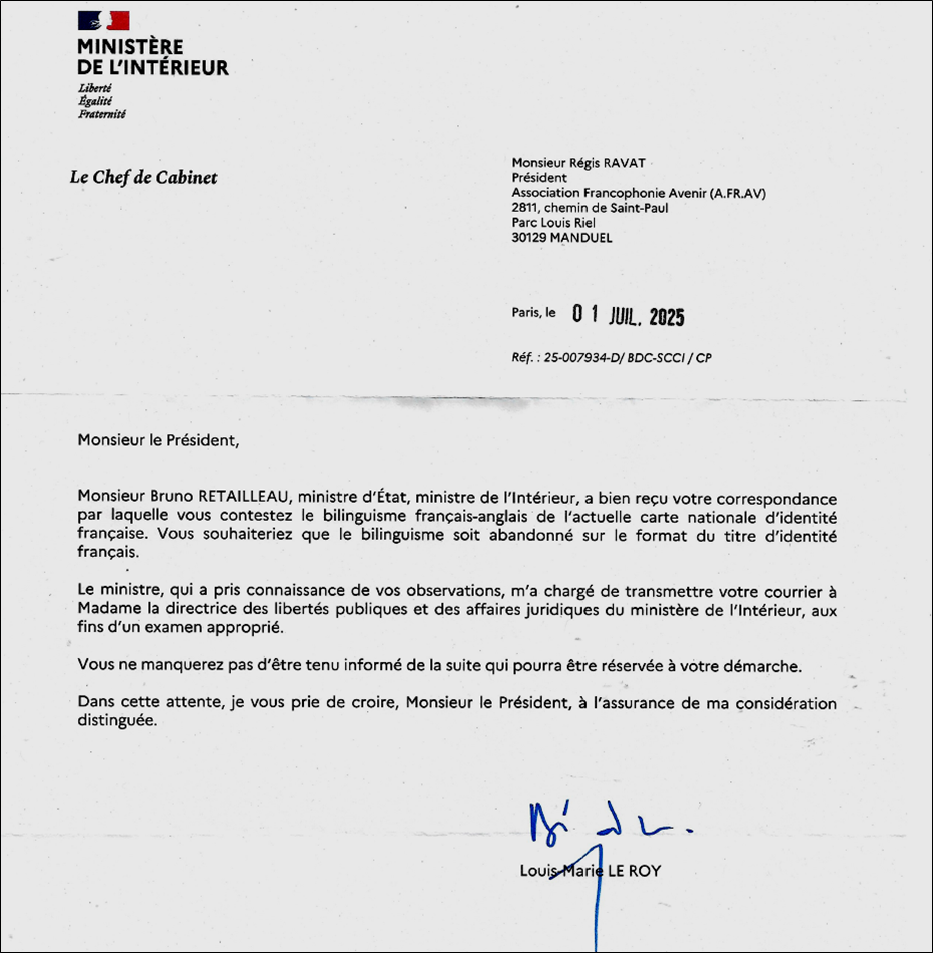 Minist�re de l'Int�rieur, Bruno Retailleau, CIN, Carte d'identit� nationale