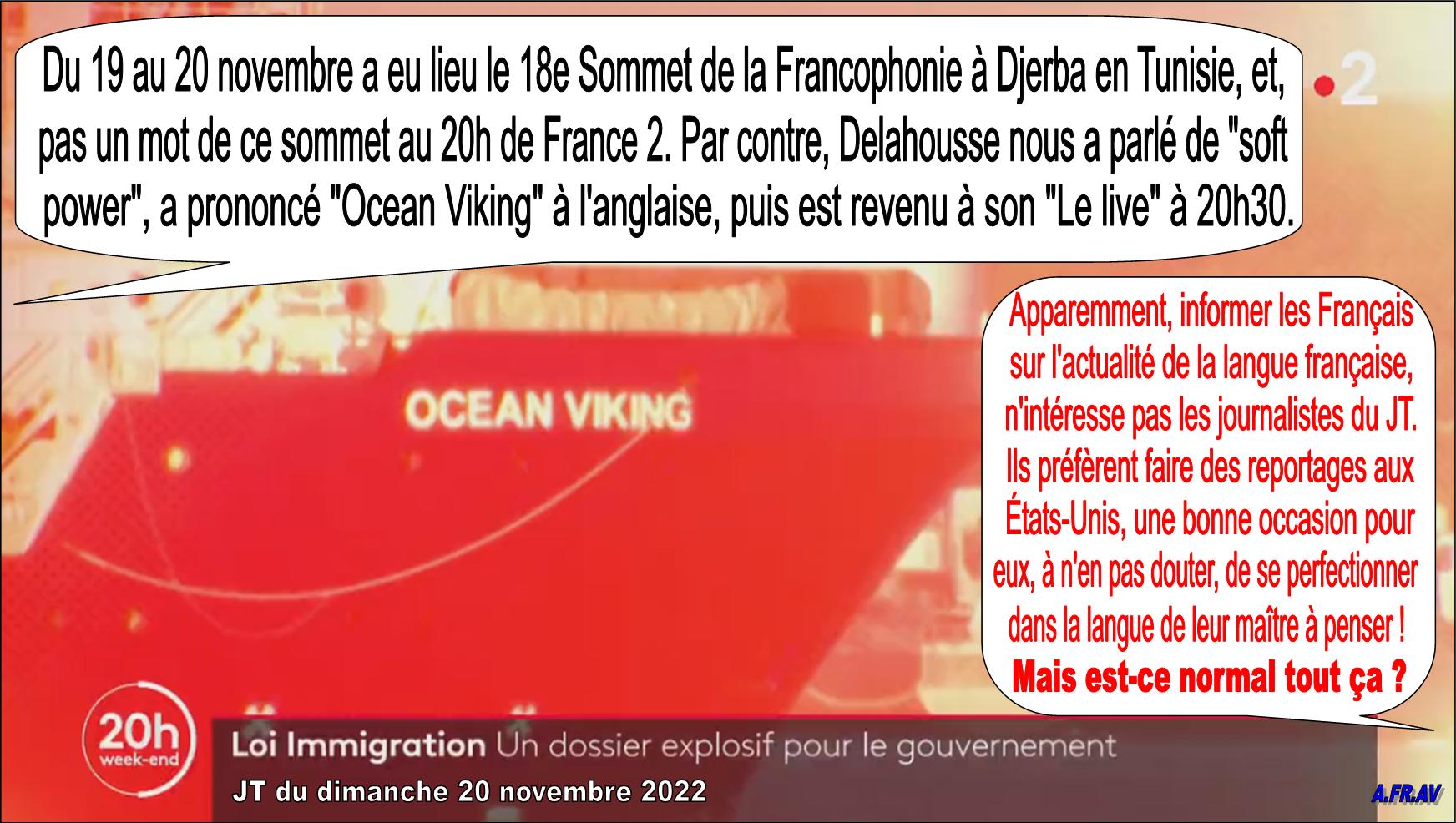Sommet de la Francophonie à Djerba en Tunisie occulté du JT de 20h de France 2