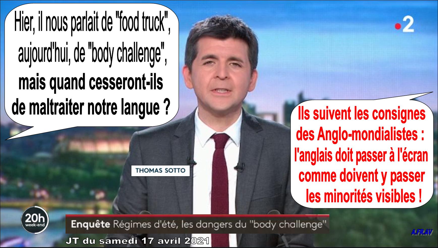 Thomas Sotto, Food Truck et Body Challenge au 20h de France 2