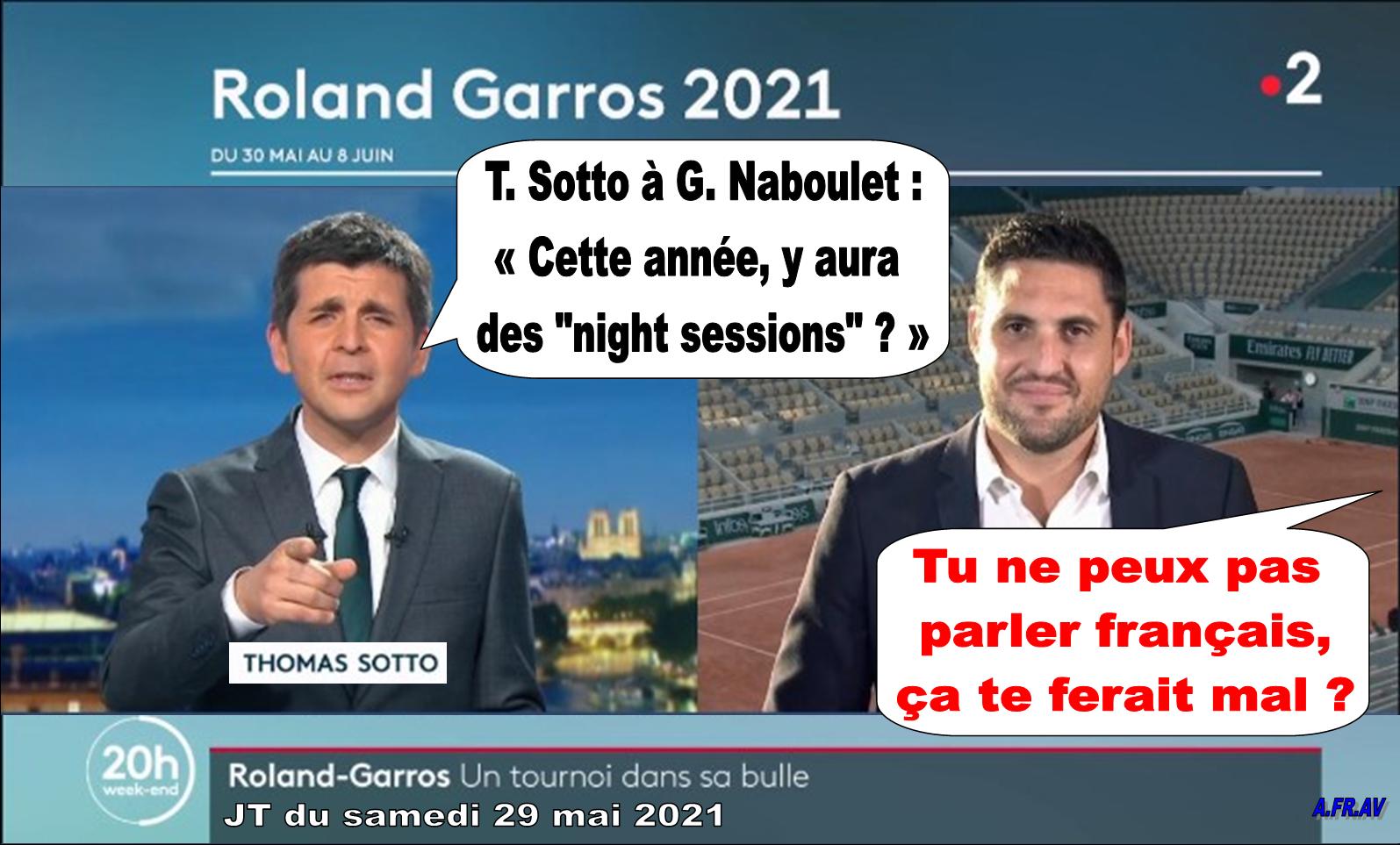 Thomas Sotto, Gregory Naboulet, Roland Garros au JT de 20h de France 2