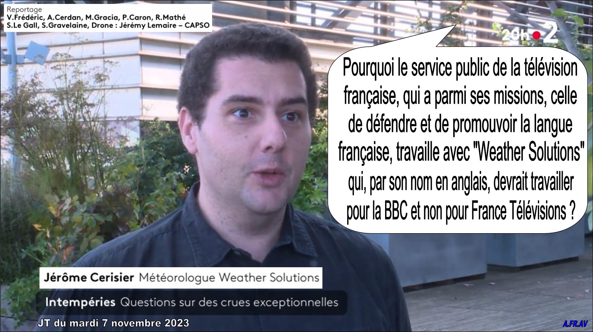 Viktor Frederic, Jérôme, Cerisier Weather Solutions, JT de 20h de France 2